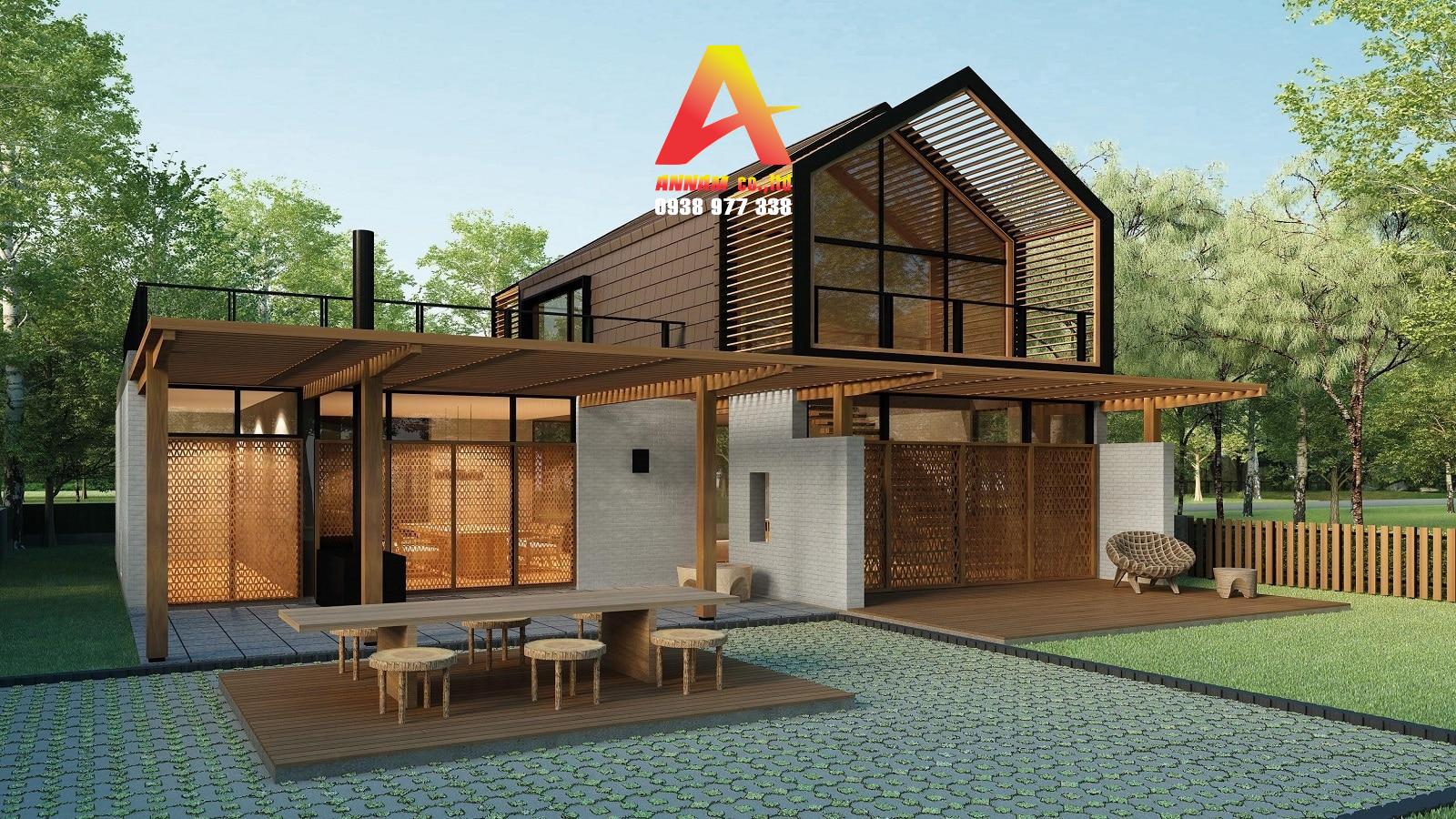 nhà lắp ghép sân vườn