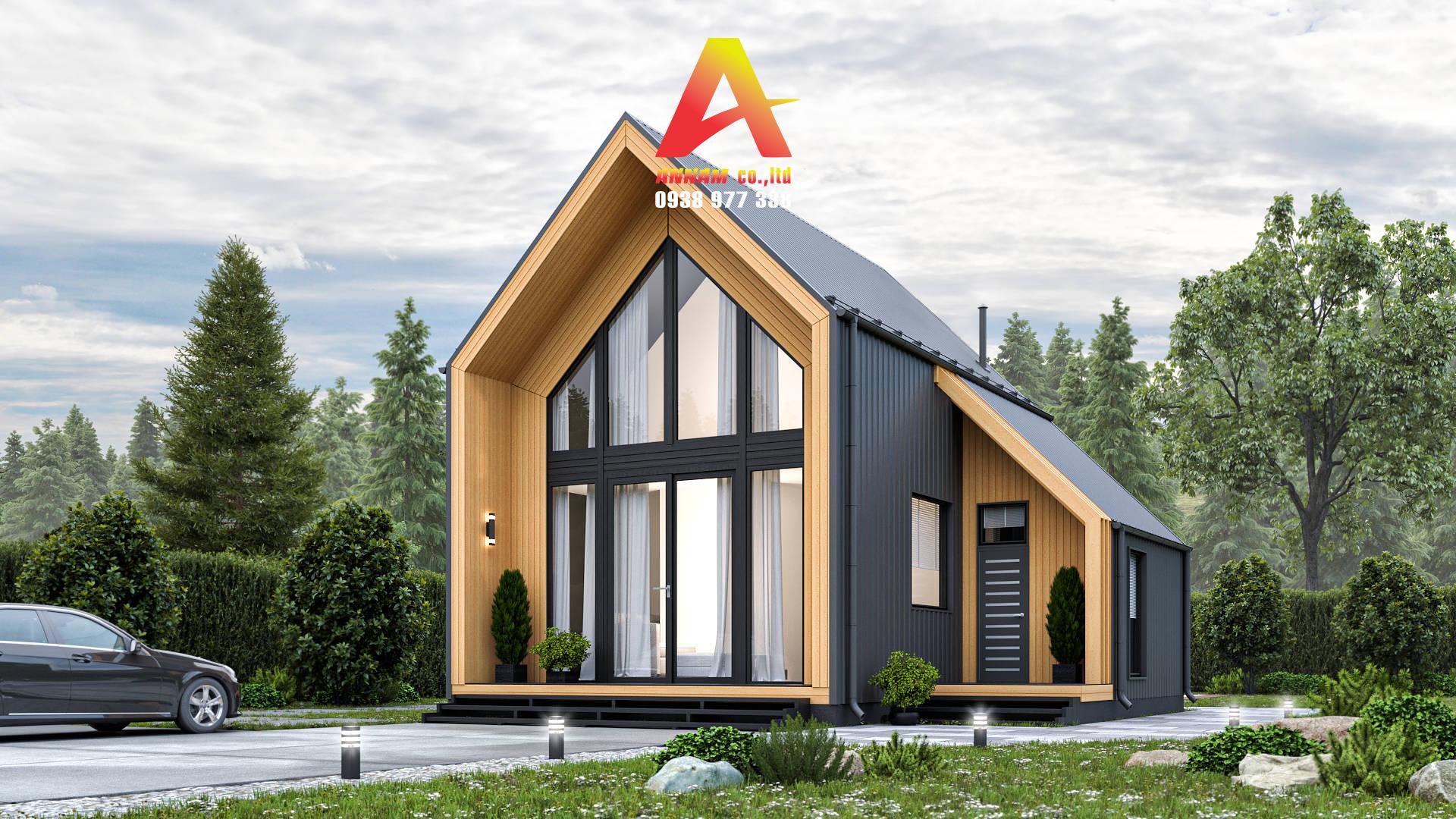 nhà gỗ lắp ghép 100 triệu