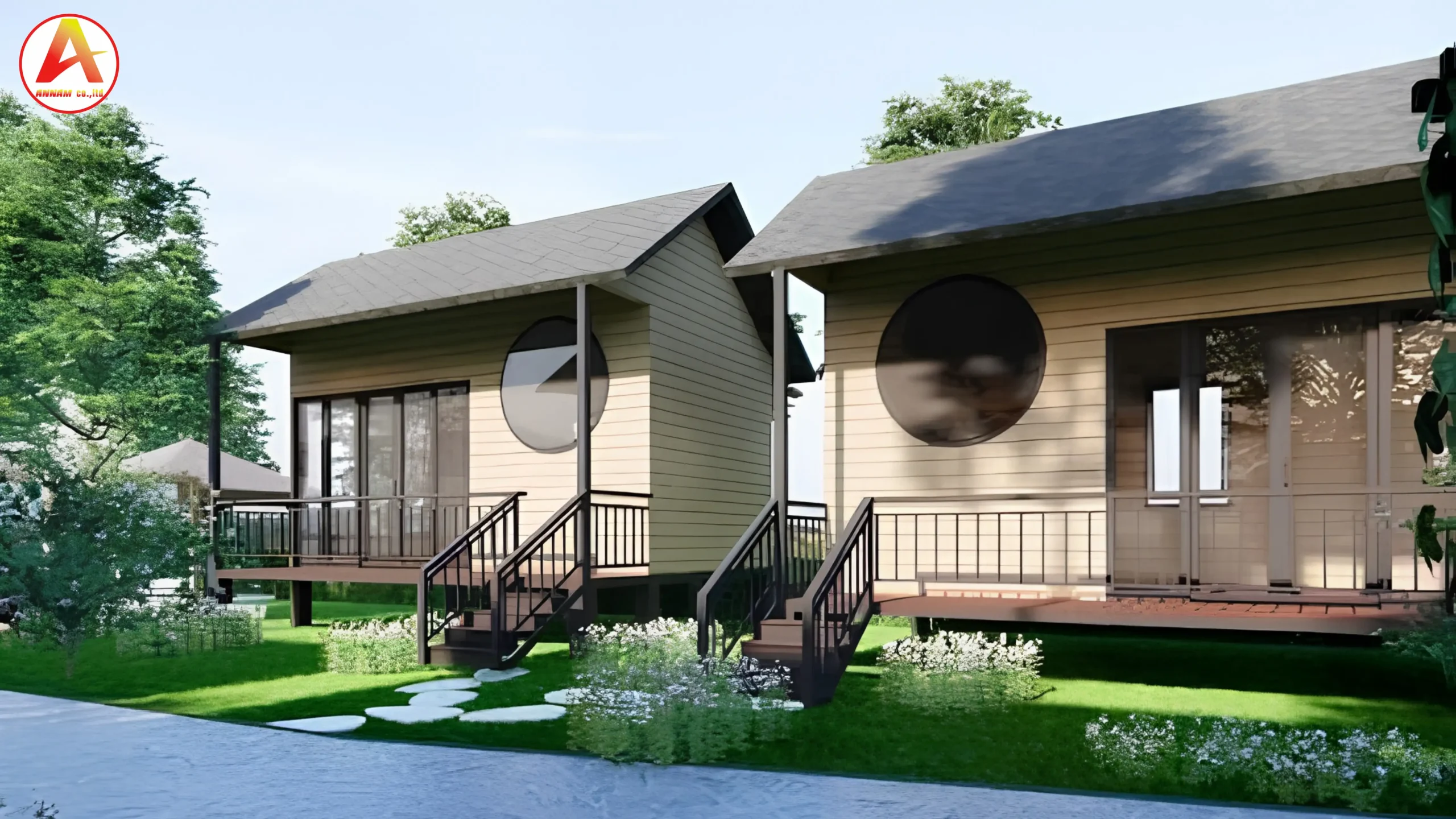 Bungalow lắp ghép nghỉ dưỡng do Công ty An Nam tư vấn thiết kế.